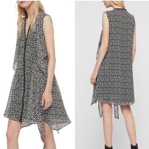 All Saints Jayda Scatter Dress in Gray Size Large